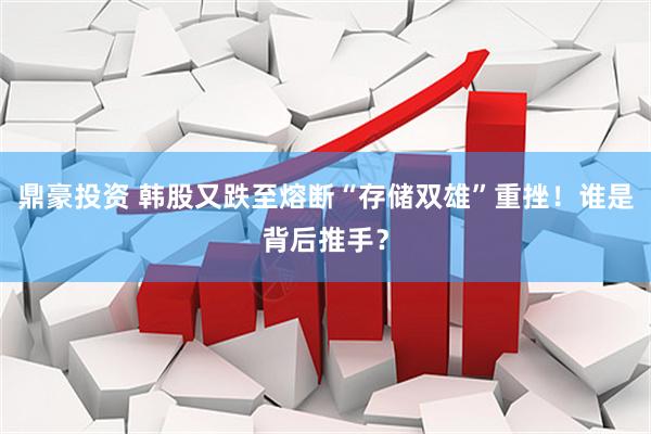 鼎豪投资 韩股又跌至熔断“存储双雄”重挫！谁是背后推手？