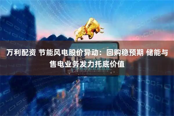 万利配资 节能风电股价异动：回购稳预期 储能与售电业务发力托底价值