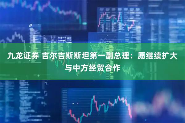 九龙证券 吉尔吉斯斯坦第一副总理：愿继续扩大与中方经贸合作