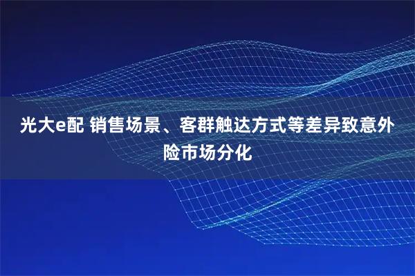 光大e配 销售场景、客群触达方式等差异致意外险市场分化